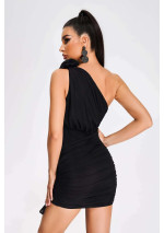 Maggie black one-shoulder dress