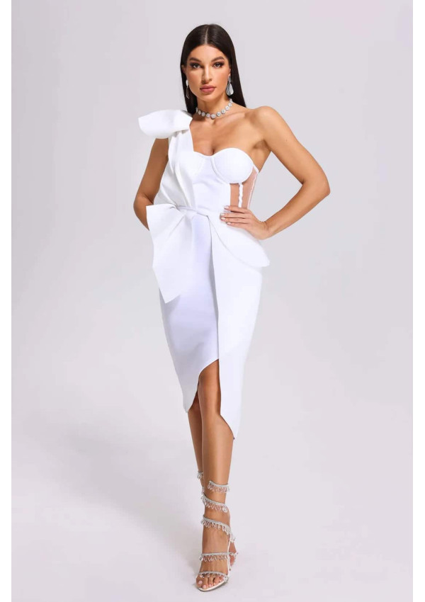 Spak bandage one-shoulder dress
