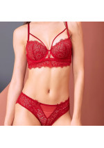 Seksualus apatinio trikotažo komplektas "Bella red". Prabangus apatinis trikotažas