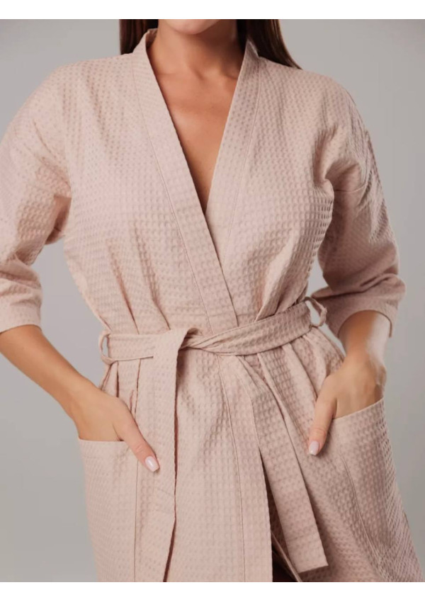 Vaflinis chalatas Beige