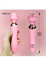 2 viename vibratorius su masažine galvute