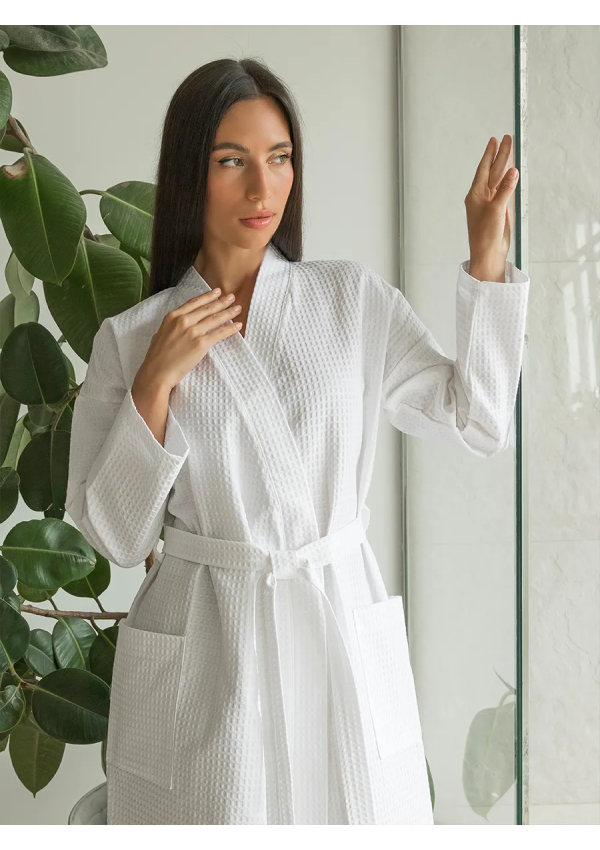 Waffle cotton bathrobe: comfort, coziness, naturalness