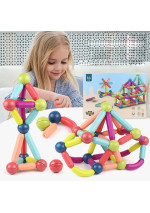 Magnetinės Kaladėlės 64 dalių | Vaikų Vaizduotei Lavinti