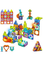 Magnetinis Šviečiantis Konstruktorius 76 dalių | Vaikų Kūrybai