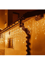 Girlianda-varvekliai su blykste 15m. 300LED šiltai balta