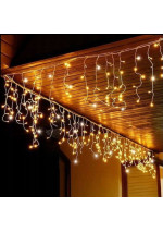 Girlianda-varvekliai su blykste 15m. 300LED šiltai balta