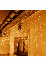 Girlianda-varvekliai su blykste 15m. 300LED šiltai balta