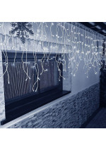 Girlianda-varvekliai su blykste 15m. 300LED šaltai balta