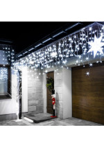 Girlianda-varvekliai su blykste 15m. 300LED šaltai balta