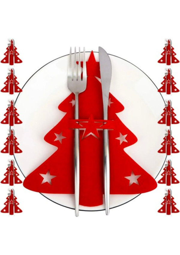 Raudonas stalo įrankių įdėklas 12vnt.