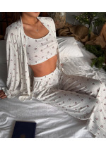 3-piece pajamas with hearts: romance, playfulness, comfort
