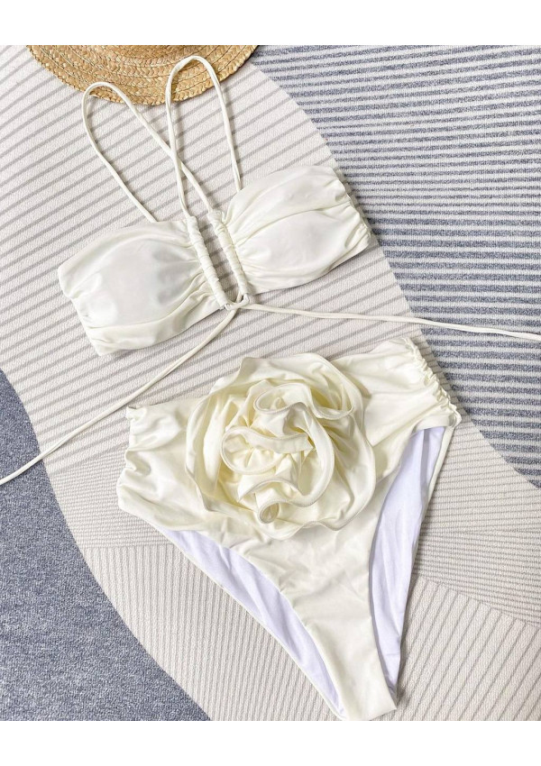 Two-piece swimsuit Cherry white